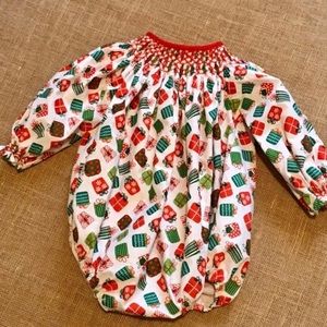 Smocked Christmas bishop bubble